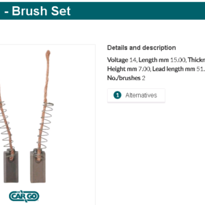 Щетки генератора/B140371 = 140371 [1шт] CARGO