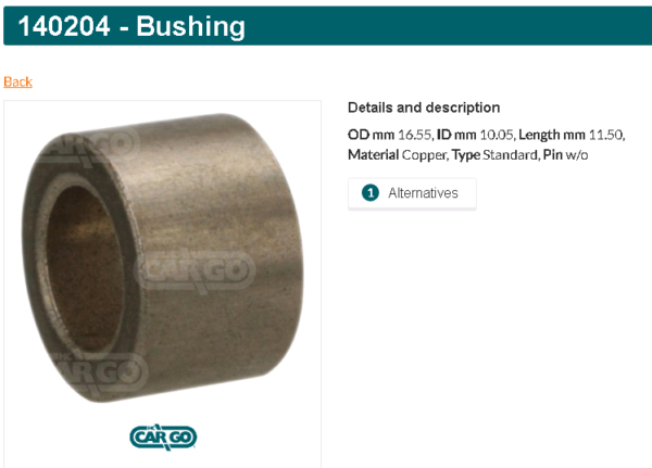 Втулка стартера/140204 =  CARGO