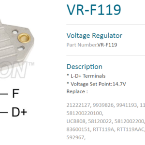Регулятор напряжения/VR-F119 = 131283 MOBILETRON