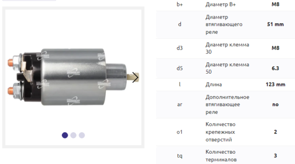 Втягивающее реле/SLS0012 = 133288 MFG