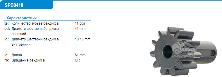 Зуб привода/SPB0418PN = 130418 KRAUF